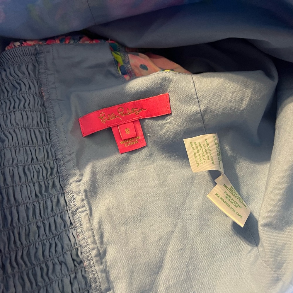 Lilly Pulitzer Mayslie Ruffle Crop in Blue Sunrise Bay size 8 - Picture 6 of 6